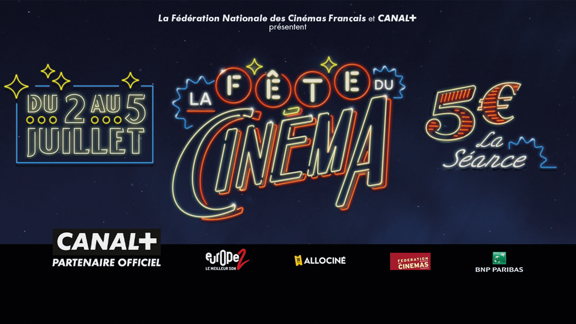 Evènement - Fête du cinéma - du Dimanche 02 au Mercredi 05 juillet - Cinéma Les Étoiles - Bruay la Buissière