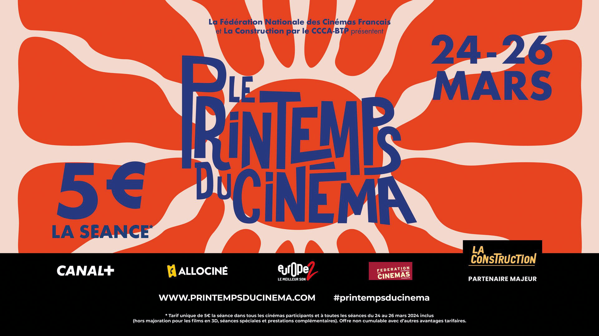 Le Printemps du cinéma 2024 - Du dimanche 24 au mardi 26 mars - Cinéma Les Étoiles - Bruay la Buissière